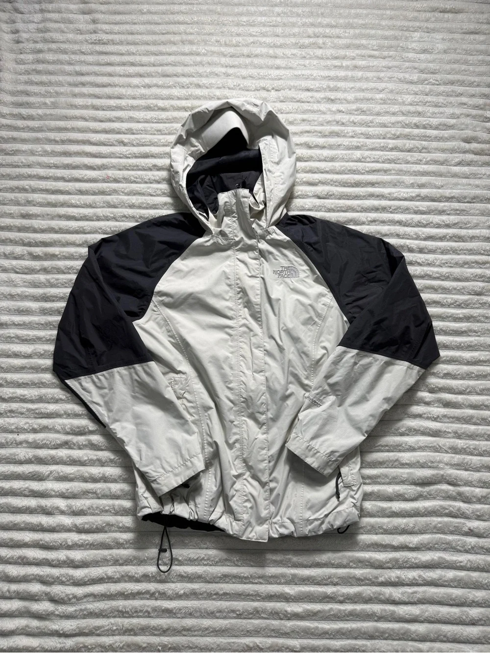 The North Face Men's Gray Black Colorblock Hooded Full Zip Rain Jacket S/P